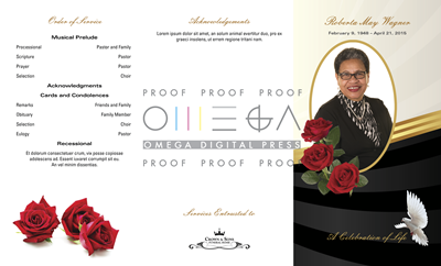 Doves and Roses Trifold Program